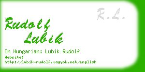 rudolf lubik business card